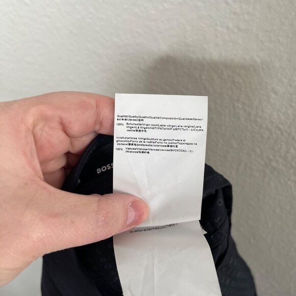 Hugo Boss Mens Navy Blue Virgin Wool Dress Suit Pants Size 36R - Picture 13 of 14